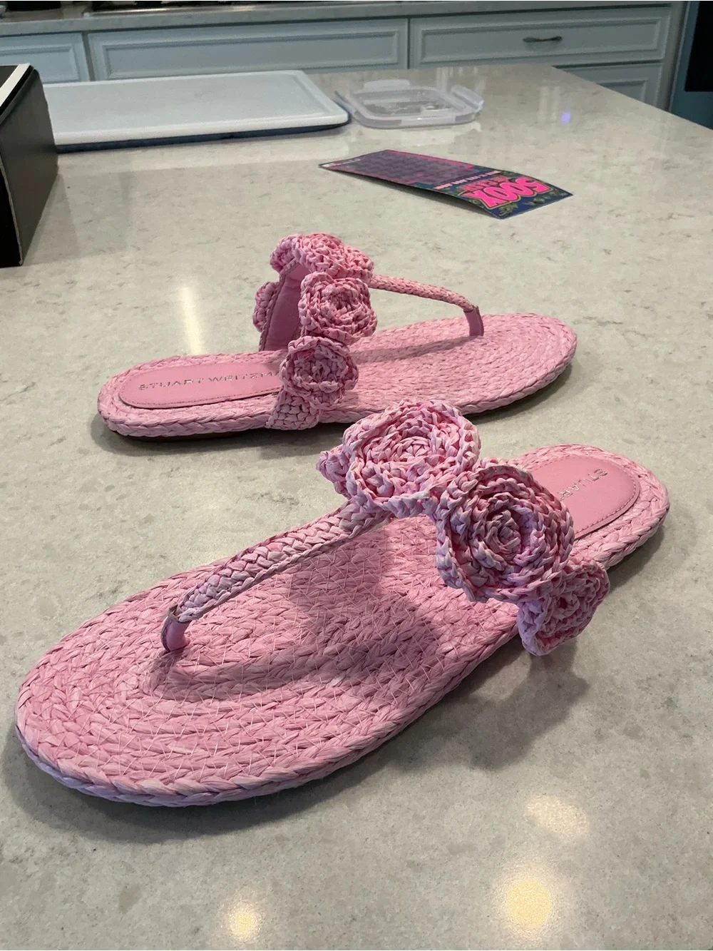 Womans Pink Braided Flower Slide Sandals -  THESE ARE BEAUTIFUL ON  foot WOMANS